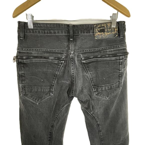 G-Star Raw Arc Zip Jeans Men’s 32x34 Black Slim Tapered‎ Distressed Denim - Picture 6 of 15